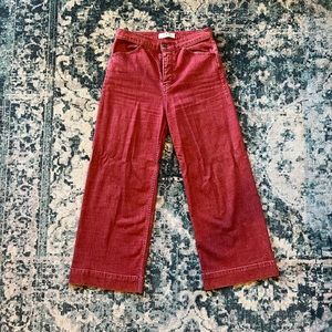 Freepeople Wide Leg Red Jeans